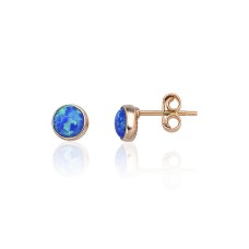 14K Red Gold Opalite Stud Earrings “Kylie”