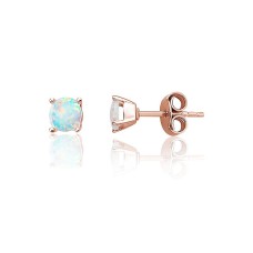 14K Red Gold Opalite Stud Earrings “Kylie II”