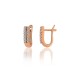 Gold Cubic Zirconia Earrings “Line of Light IV”
