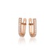 Gold Cubic Zirconia Earrings “Line of Light V”