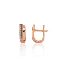 Gold Cubic Zirconia Earrings “Line of Light V”