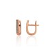 Gold Cubic Zirconia Earrings “Line of Light V”