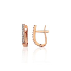 Gold Cubic Zirconia Earrings “Line of light”