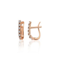 Gold Cubic Zirconia Earrings “Line of light II”