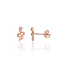 14K Red Gold Stud Earrings “Snake”