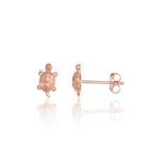 14K Red Gold Stud Earrings “Little Turtle”