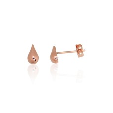 14K Red Gold Stud Earrings “Pure Drop”