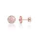 14K Red Gold Cubic Zirconia Stud Earrings “Golden Halo”