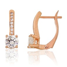 14K Red Gold Cubic Zirconia Earrings “Junona Gold XXXIV”