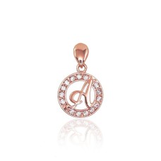 Gold Cubic Zirconia Letter Pendant “A”