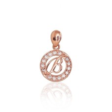Gold Cubic Zirconia Letter Pendant “B”