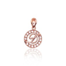 Gold Cubic Zirconia Letter Pendant “D”