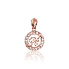 Gold Cubic Zirconia Letter Pendant “H”