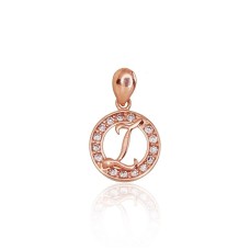 Gold Cubic Zirconia Letter Pendant “I”