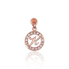 Gold Cubic Zirconia Letter Pendant “K”