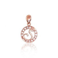 Gold Cubic Zirconia Letter Pendant “S”