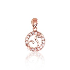 Gold Cubic Zirconia Letter Pendant “S”