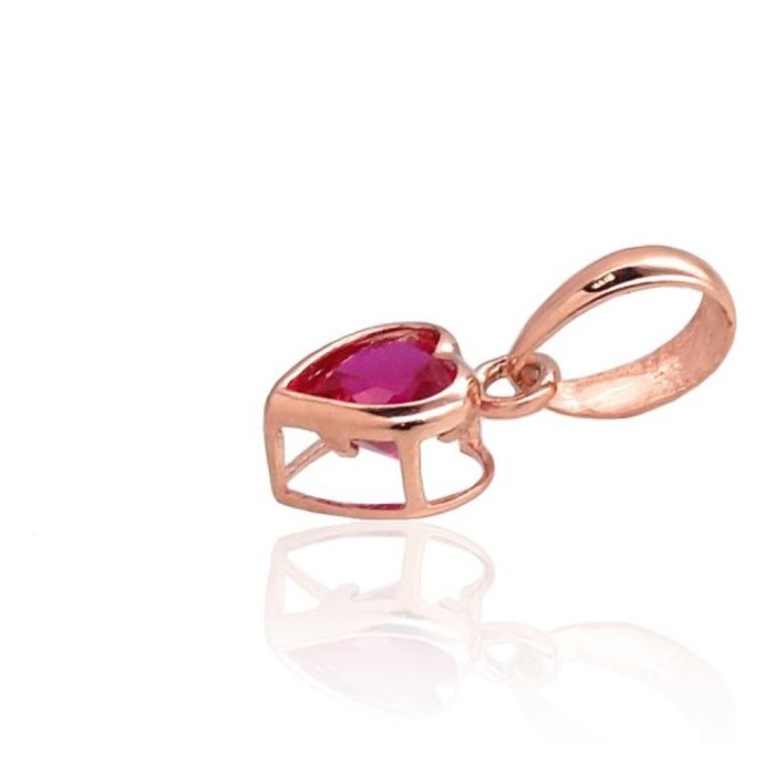 14K Red Gold Cubic Zirconia Pendant “Amor XI”