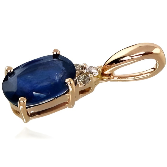 14K Red Gold Diamond and Sapphire Pendant “Notika V”
