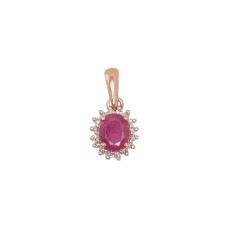 14K Red Gold Diamond and Ruby Pendant “Ferro II”