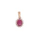 14K Red Gold Diamond and Ruby Pendant “Ferro II”