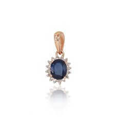 Золотой кулон с бриллиантами и сапфирами «Ферро III»