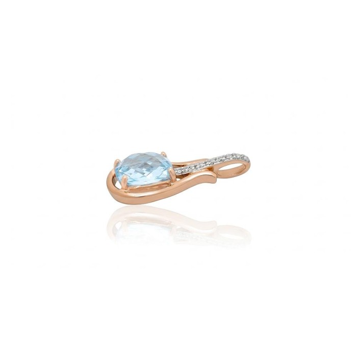Gold Diamond and Topaz Pendant “Grace II”