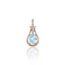 Gold Diamond and Topaz Pendant “Grace II”