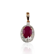 Gold Diamond and Ruby Pendant “Little Sun II”
