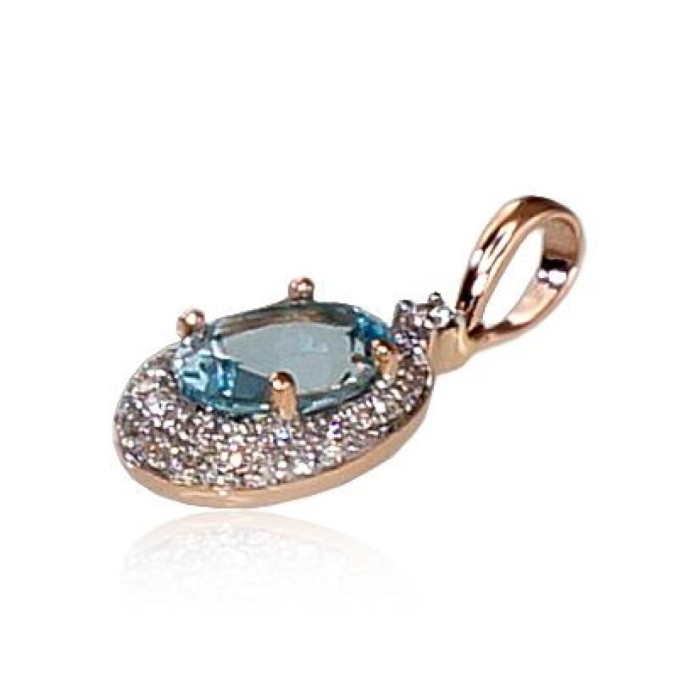 14K Red Gold Diamond and Topaz Pendant “Little Sun IV”