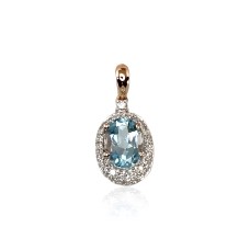 14K Red Gold Diamond and Topaz Pendant “Little Sun IV”