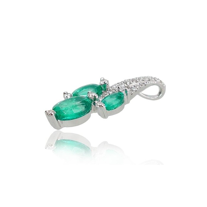 Gold Diamond and Emerald Pendant “Emerald Vine”