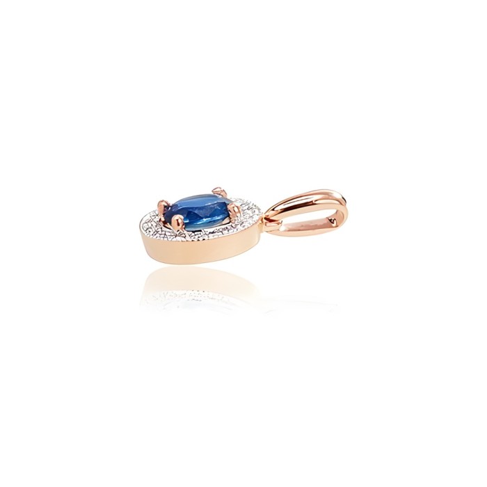 14K Red Gold Diamond and Sapphire Pendant “Sofia V”