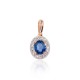 14K Red Gold Diamond and Sapphire Pendant “Sofia V”