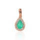 14K Red Gold Diamond and Emerald Pendant “Renaissance II”