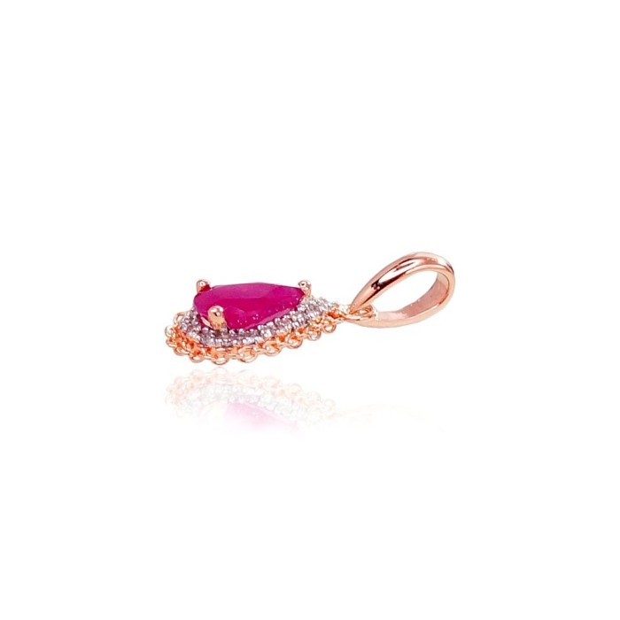 14K Red Gold Diamond and Ruby Pendant “Renaissance III”