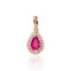 14K Red Gold Diamond and Ruby Pendant “Renaissance III”