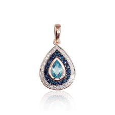 Gold Diamond, Topaz and Sapphire Pendant “Royal”