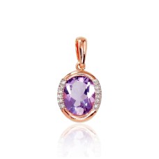 14K Red Gold Diamond and Amethyst Pendant “Femme Fatale II”
