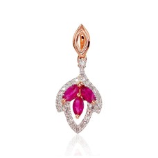 14K Red Gold Diamond and Ruby Pendant “Alexandria II”