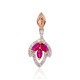 14K Red Gold Diamond and Ruby Pendant “Alexandria II”