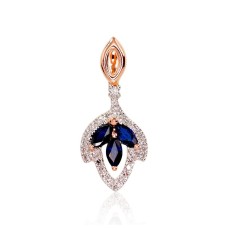 Gold Diamond and Sapphire Pendant “Alexandria”