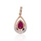 14K Red Gold Diamond and Ruby Pendant “Royal IV”