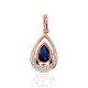 14K Red Gold Diamond and Sapphire Pendant “Royal III”