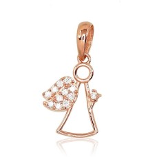 14K Red Gold Cubic Zirconia Pendant “Angel VI”
