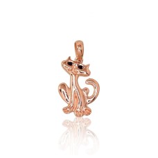 Gold Cubic Zirconia Pendant “Kitty V”