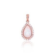 Gold Cubic Zirconia and Opalite Pendant “Masterpiece IV”