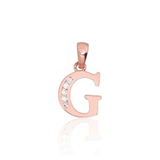 Gold Cubic Zirconia Letter Pendant “G III”