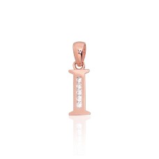Gold Cubic Zirconia Letter Pendant “I III”