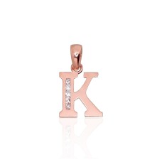 Auksinis raidės pakabukas su cirkoniais „K III“